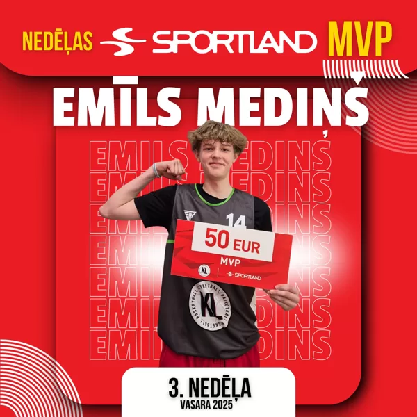 SPORTLAND NEDĒĻAS MVP EMĪLS MEDIŅŠ